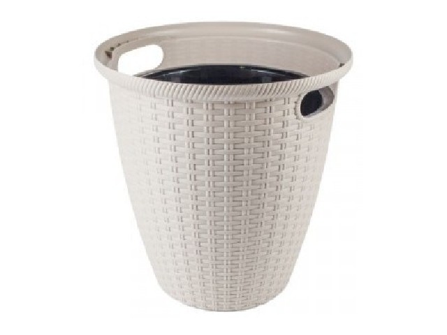 Кашпо напольное Ротанг д 328/20 л с внутренним горшком 11 л Айвори  50020/5